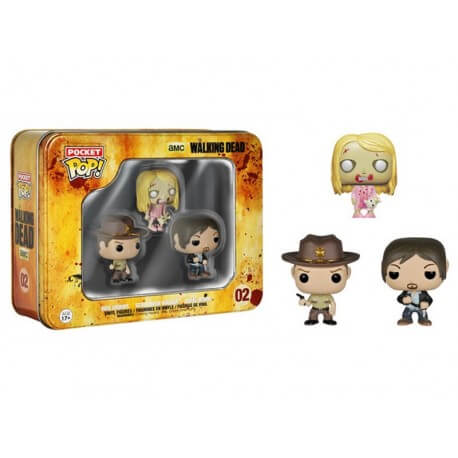 Pack 3 Figurines Walking Dead Pocket Pop 4cm