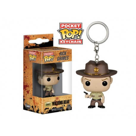 Porte clé Walking Dead - Rick Grimes Pocket Pop 4cm 