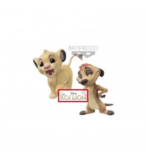 Figurine Disney - Roi Lion Simba & Timon Fluffy Puffy 7cm