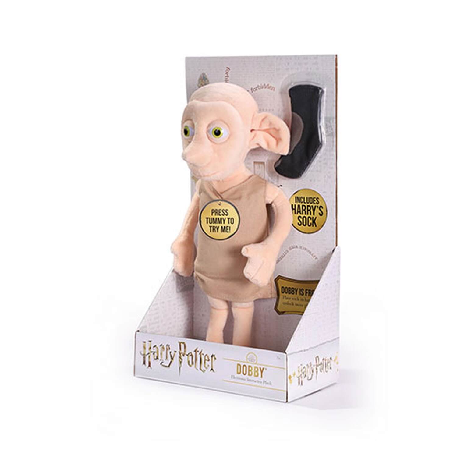 Peluche Harry Potter - Peluche Dobby intéractive - Noble Collection