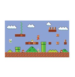 Fresque Murale Nintendo Geante - Adhesive Super Mario Retro XL 320X183cm