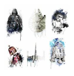 Stickers Muraux Star Wars - Moyens Iconic Watercolor 20X30Cm