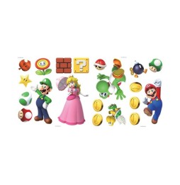 Stickers Muraux Nintendo - Moyens Super Mario Brothers 18X25cm