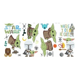 Stickers Muraux Star Wars Mandalorian - Moyens The Child Illustrated 15X23cm