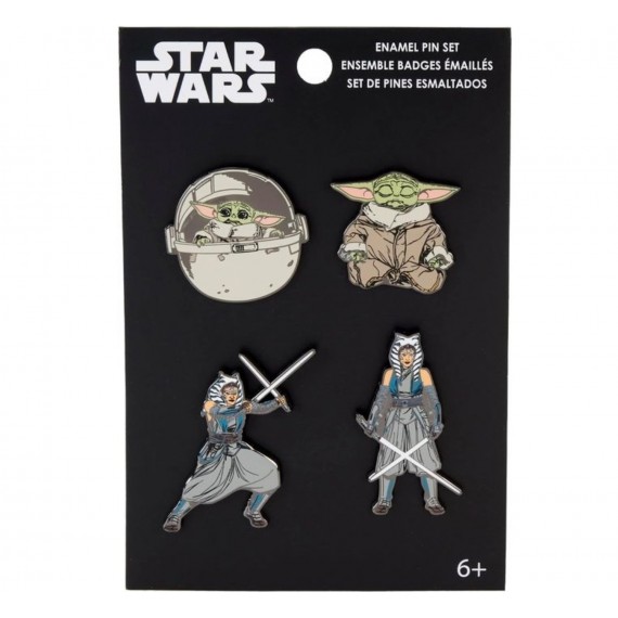 Set 4 Pins Star Wars Mandalorian - Ahsoka Yoda Action 4cm