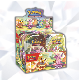 Display Mini-Tin Pokémon Évolutions Prismatiques EV08.5 - 8 Mini-Tins avec Boosters et Pièce Collectible