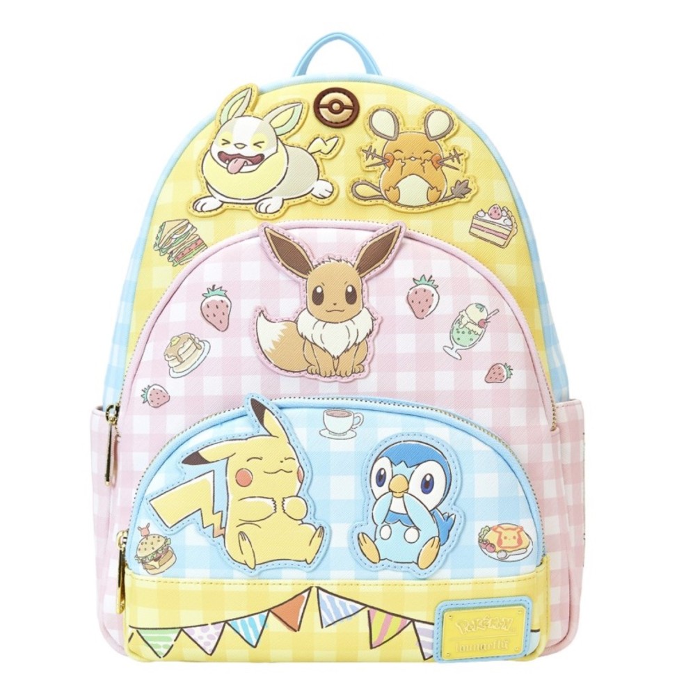 Figurine Pokemon - Pokemon Loungefly Sac A Dos Triple Poche Pokemon Cafe