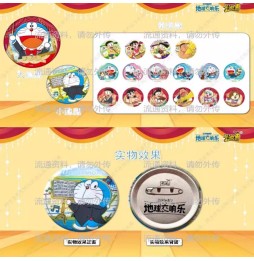 Kayou 110 Doraemon Badge Metal Nobita Earth Symphony Display - 6 pièces