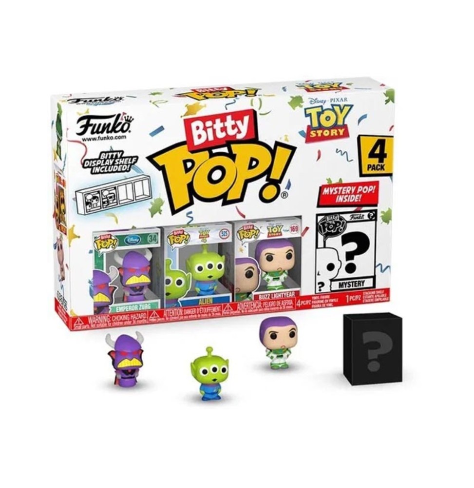 Funko Bitty Pop ! Disney Toys Story - Buzz, Zurg, Alien + Mystery 1,2cm