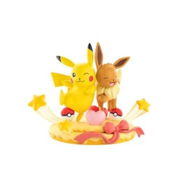 Figurine Pokémon Funism Prime : Evoli et Pikachu Party - 20 cm