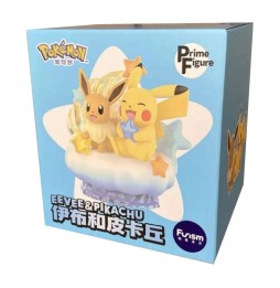 Figurine Pokémon Funism Prime : Evoli et Pikachu Nebula - 20 cm