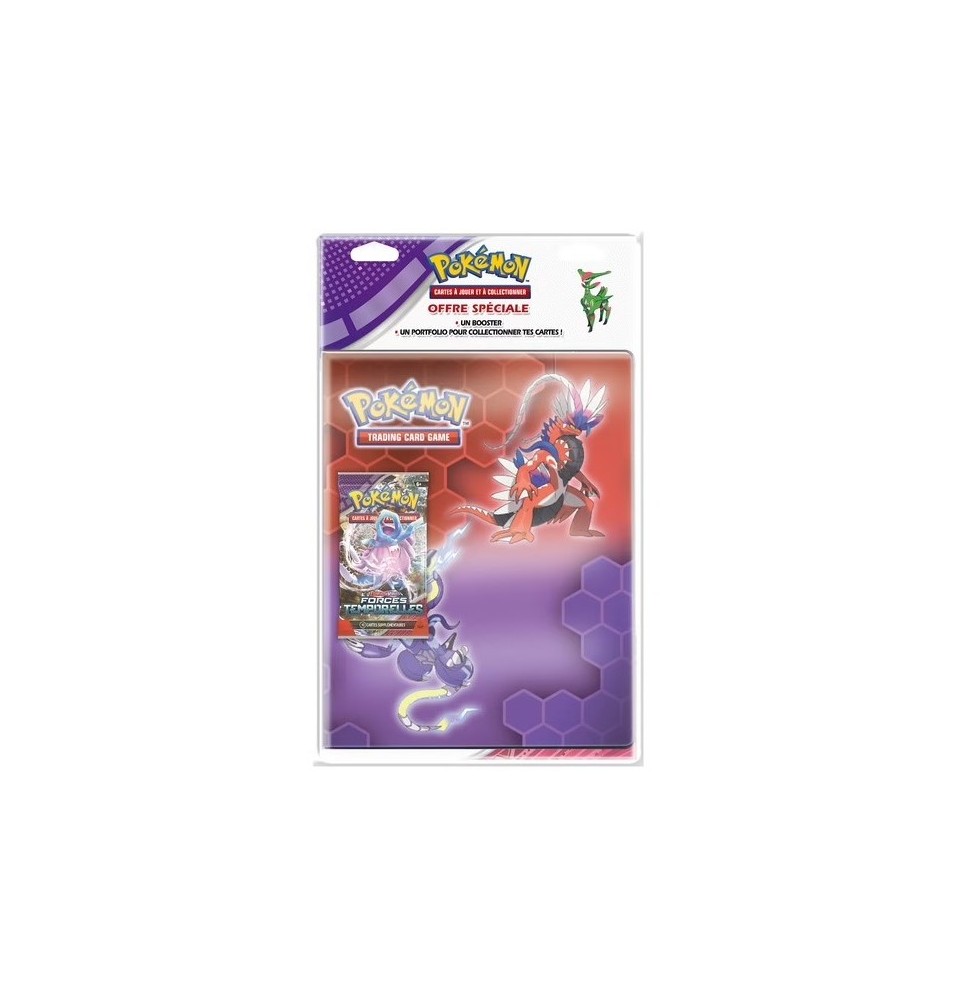 Portefolio Pokémon + 1 Booster Forces Temporelles (Modèle Aléatoire)